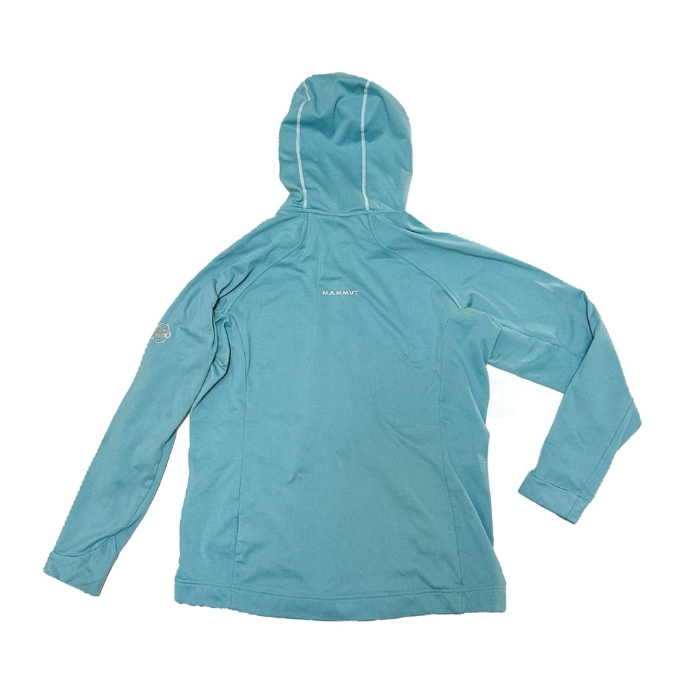 Mammut Women’s Calispell Fleece Hooded Jacket Light Pacific Melange Aqua UPF 50+ - Picture 4 of 14